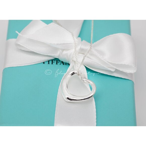 Tiffany & Co. Elsa Peretti Vintage Open Heart Necklace Medium 22mm Pendant - Picture 2 of 8